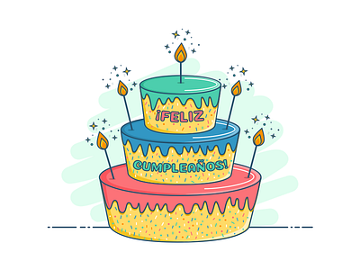 Birthday cake birthday cake candles illustration sprinkles