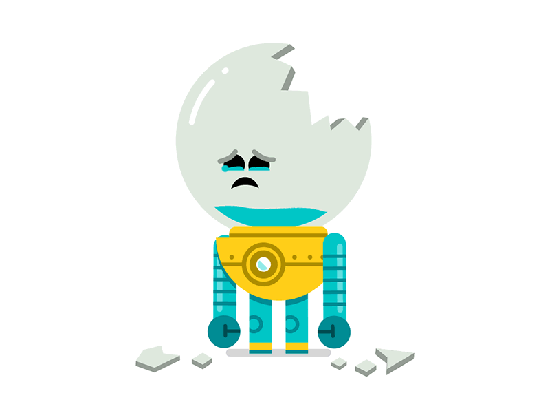 Crying Orbo animated animation broken crying flat animation illustration orbosticker robot sad sticker