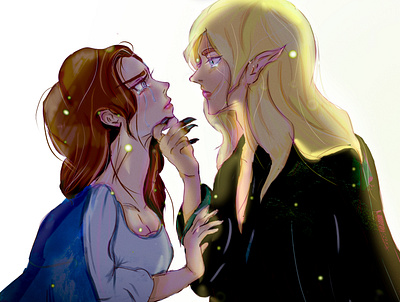 Tamlin and Feyre graphic design illustration