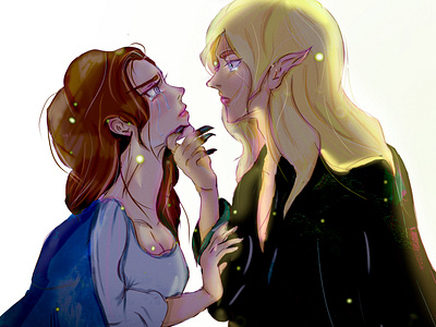 Tamlin and Feyre graphic design illustration