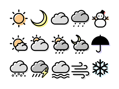 Weather Forecast Icon Set