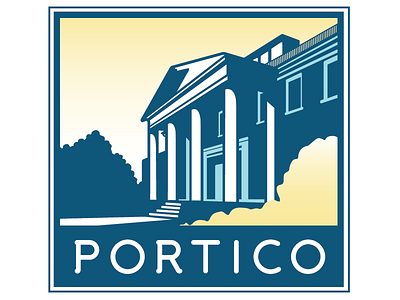Portico colonial house logo portico