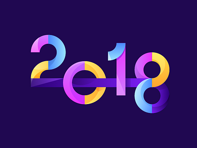 2018 2018 color gradient numbers year