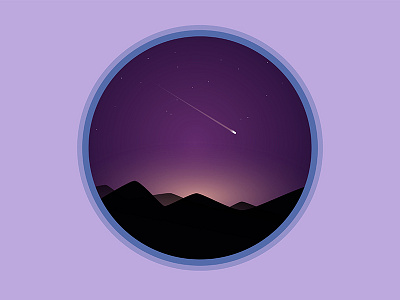 Night landscape - Vector illustration