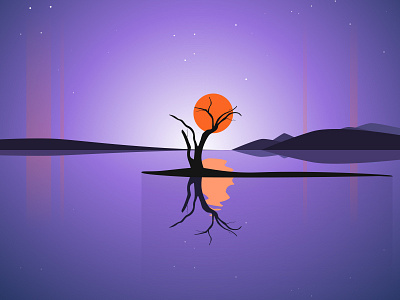 Natural symmetry illustration #1 illustration nature night symmetry violet