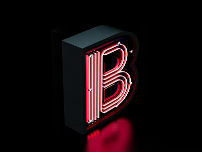 B letter 3D typography