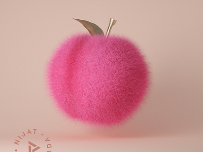 Pink Peach 3d c4d design fruit hairy illustration peach pink render sweet