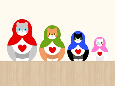 Meowtryoshka animation cat css nesting dolls russian doll svg