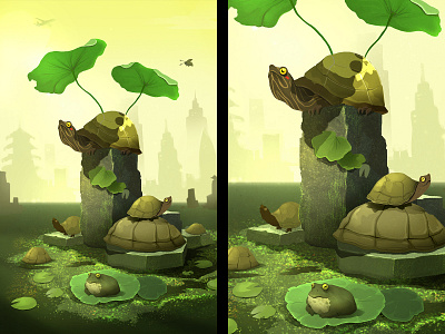 Turtle island drawing illustration island painting photoshop procreate tokyo turtle