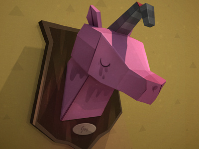 Sorrow 3d head horn illustration joy photoshop pink sad sorrow tears unicorn wall