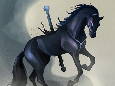 The Wild Ones carousel dark dust horse illustration photoshop