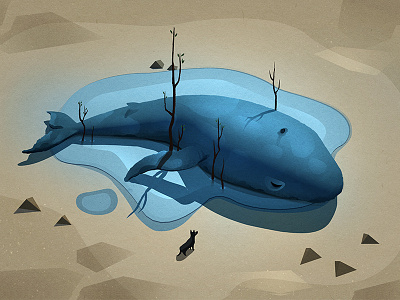 52-hertz whale dog illustration photoshop whale