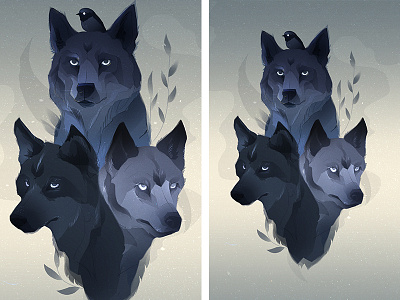 Them wolves bird dark drawing illustration photoshop wolf wolves