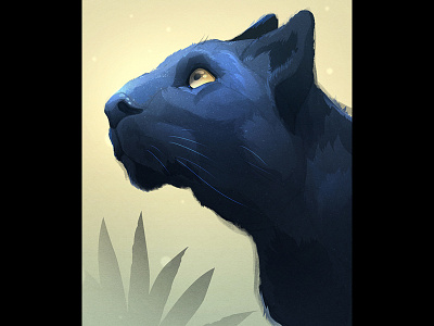 A Large Kitty black panther cat illustration kid panther photoshop