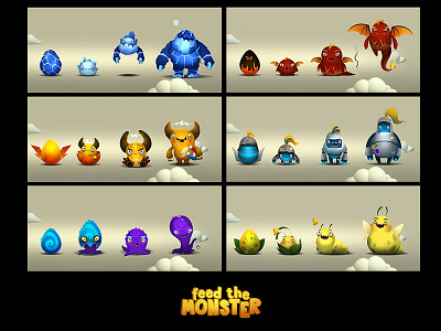 Feed The Monster - Monsters drawing game art illustration mobile game monsters photoshop
