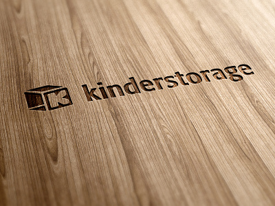 Kinderstorage Lasercut kids laser logo mockup storage wood
