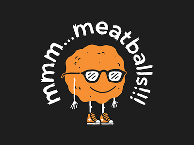 Logo for mmm...Meatballs!!! character logo meatball orange