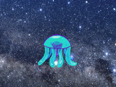 Space Jellyfish animation hand drawn jellyfish photoshop