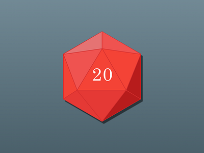 D20 20 d20 dd dice geometry icosahedron lines red