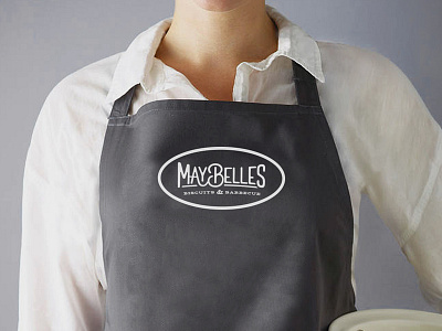 dutiful employee shot apron blue