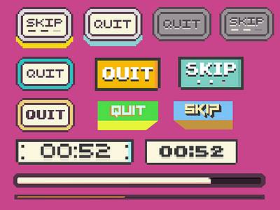 Trigger Happy UI Preview 8 bit buttons game pixel ui