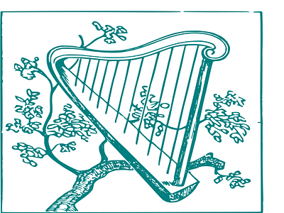 Harp tree design graphic design illustration vector