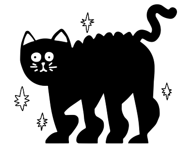 Black cat design graphic design illustration vector