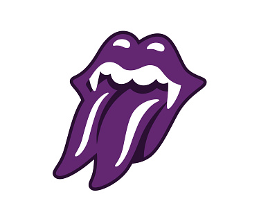 Rock out with your fangs out! band blood blood thirsty dracula horns horror mouth music music logo parody redbubble rock rock band rock n roll rollingstone sticker the rolling stones tounge
