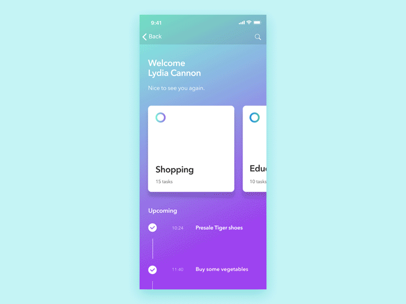 Thinkings about To do list animation app design gif ui ux