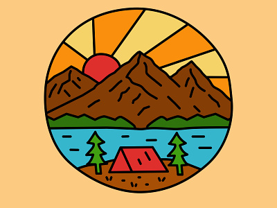 Nature Camping adventure camp graphic design nature vector