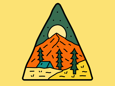 triangle of nature camping adventure camp design graphic design illustration nature vector