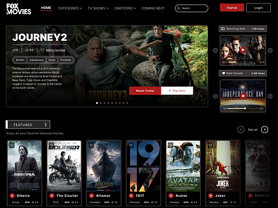 Trending Movie Website UI Design