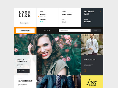 Looklike adaptive ecommerce flat layout magento responsive shop themeforest ui ux web webdesign