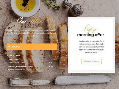 Restaurant Menus corporate food landing minimal promo restaurant shop ui ux web webdesign