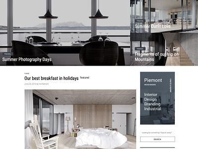 Interior Piemont blog interior magazine minimal simple ui ux web webdesign wordpress