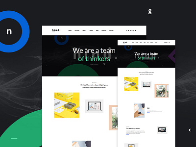 Hind Parallax agency creative minimal onepage portfolio theme ui ux web web design wordpress