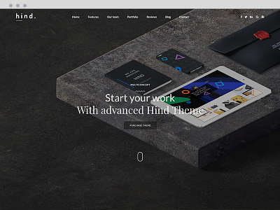 Hind Onepage Slider agency creative ecommerce minimal onepage portfolio shop ui ux web web design