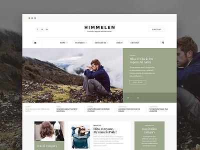 Himmelen blog creative magazine minimal onepage theme ui ux web web design wordpress