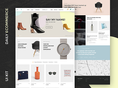 Daily Ecommerce Sample blog kit magazine simple ui uikit ux web webdesign