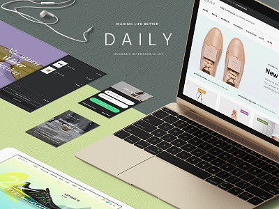 Daily UI Kit blog kit magazine simple ui uikit ux web webdesign