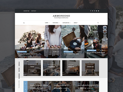 Armonioso blog inspiration magazine simple travel ui ux web webdesign wordpress