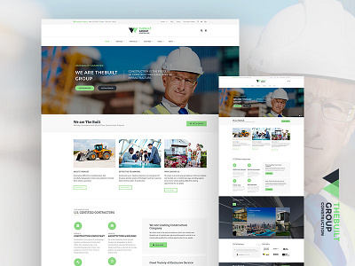 TheBuilt - Green layout business construction creative design hero minimal slider web wordpress