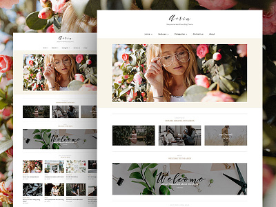 Aerin Blog Dribbble blog blogger fashion food hero magazine minimal news themeforest slider web wordpress