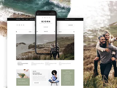 Bjorn blog blogger hero magazine minimal news slider themeforest ui ux web wordpress