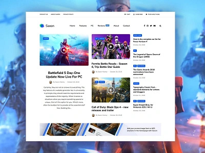 Saxon Games blog business corporate creative games magazine themeforest ui ux web wordpress