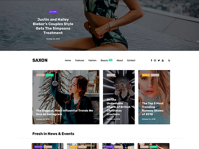 Saxon Fashion animation blog business corporate creative fashion hero illustration magazine minimal ui ux web wordpress