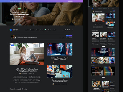 Saxon Black Version blog business corporate creative design ecommerce fashion hero landing magazine minimal promo template themeforest ui ux web webdesign wordpress