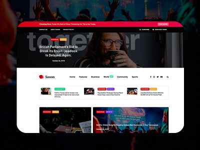 Saxon World blog blogger business content corporate creative hero interaction interaction animation landing magazine minimal slider themeforest ui ux web webdesign wordpress