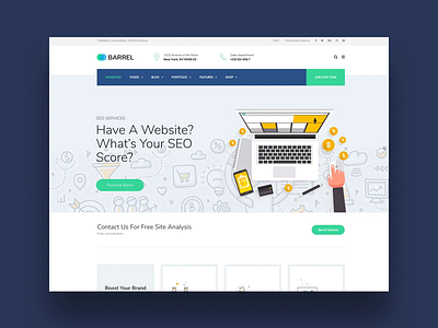 Barrel Seo animation business corporate creative interaction landing minimal promo seo seo agency startup themeforest ui ux web webdesign wordpress