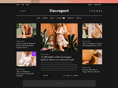 Davenport animation blog blogger business corporate creative hero interaction landing magazine minimal promo slider template themeforest ui ux web webdesign wordpress